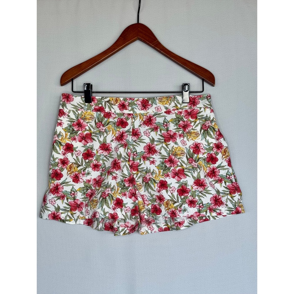 Denim&Supply Ralph Lauren Hibiscus Floral Print 100% Cotton A Line Shorts Large